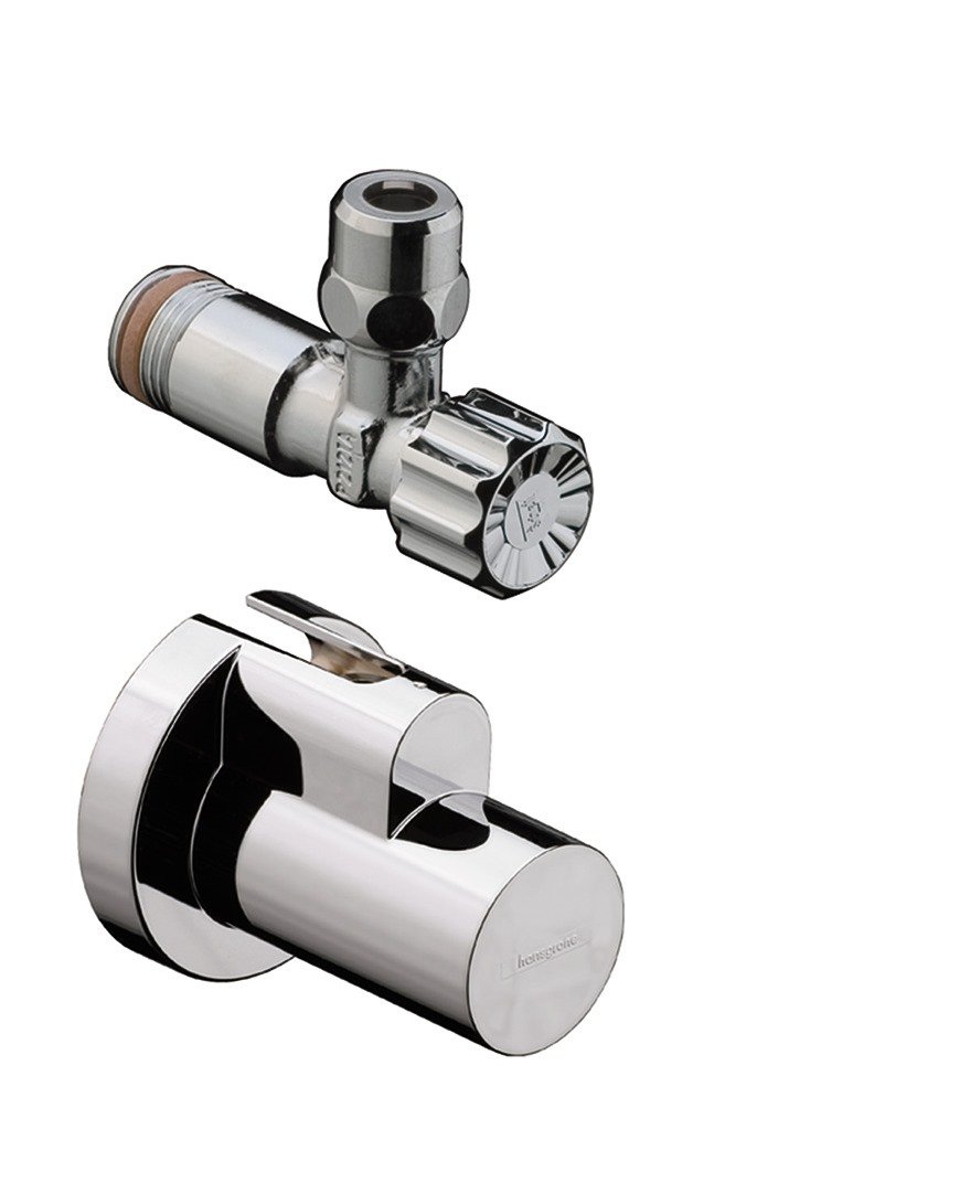 hansgrohe Eckventil mit Abdeckung, Brushed Nickel
