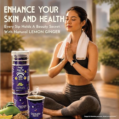 Image of Cup-Ji Ready to Sip Chatkara Green Tea | Improves Digestion | Guilt-free | Non Bitter & Whole Leaf Green Tea | No Calorie | Pack of 2 with 210 ml Cup Size