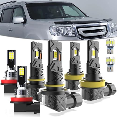 AYGZRUB Light Bulbs Fit For Honda Pilot 2006-2018,Hi Beam Lo Beam fog light,High Performance lights Bulb Combo,T10 License Plate Light,8-Pack