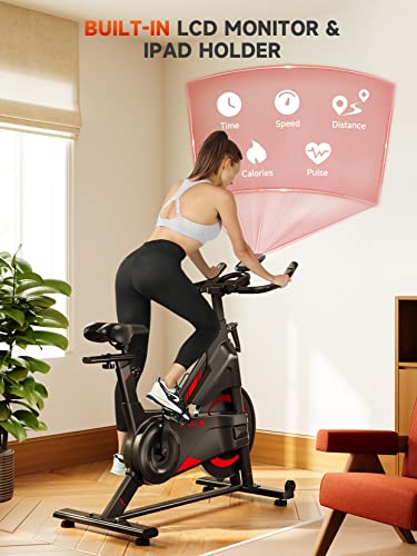 Exercise Bikes, Dripex Indoor Stationary Bikes, 330Lbs Weight Capacity, Magnetic Resistance Cycle Bike For Home, Lcd Monitor, Comfortable Seat Cushion For Cardio Fitness Bicycle Training #TOP5
