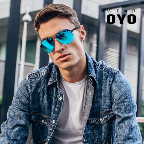 Image of WEAROYO Polarized Sunglasses Men Womens Al-Mg Alloy Frame Spring Hinges Pilot Military Style UV400 Protection Driving