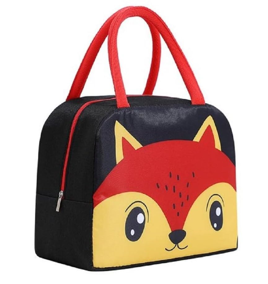AASAISH Lunch Box Bag for School Kids Below 7 Yrs, Girls, Animal 3D Design Bag for Travel Picnic Organize Store Hot & Cold Insulated Portable Tiffin Bag 23 x 19 x 10 cm (Fox Black) (B0CX1WPP39) Amazon Price History, Amazon Price Tracker