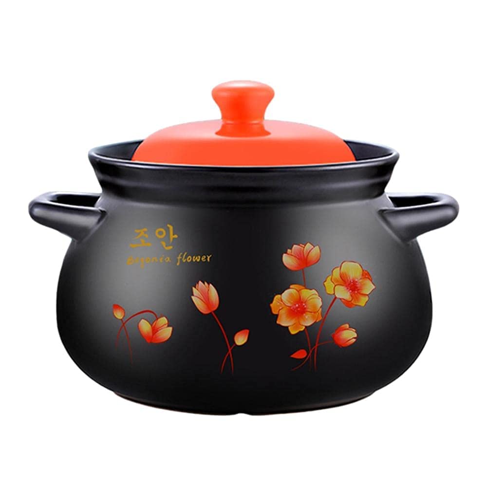 Pentola in ceramica Casseruola in terracotta Casseruola in ceramica Pentola in argilla Pentola in argilla Smalto colorato addensato, resistente al freddo e al calore e non cambia colore.-9L (5l