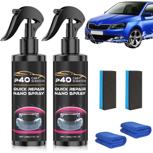 2PCS P40 Car Scratch Quick Repair Nano Spray, Instant Invisible Scratch Remover, 2025 New Nano Car Scratch Remover,Long-Lasting Protection, All Cars &amp; Surfaces