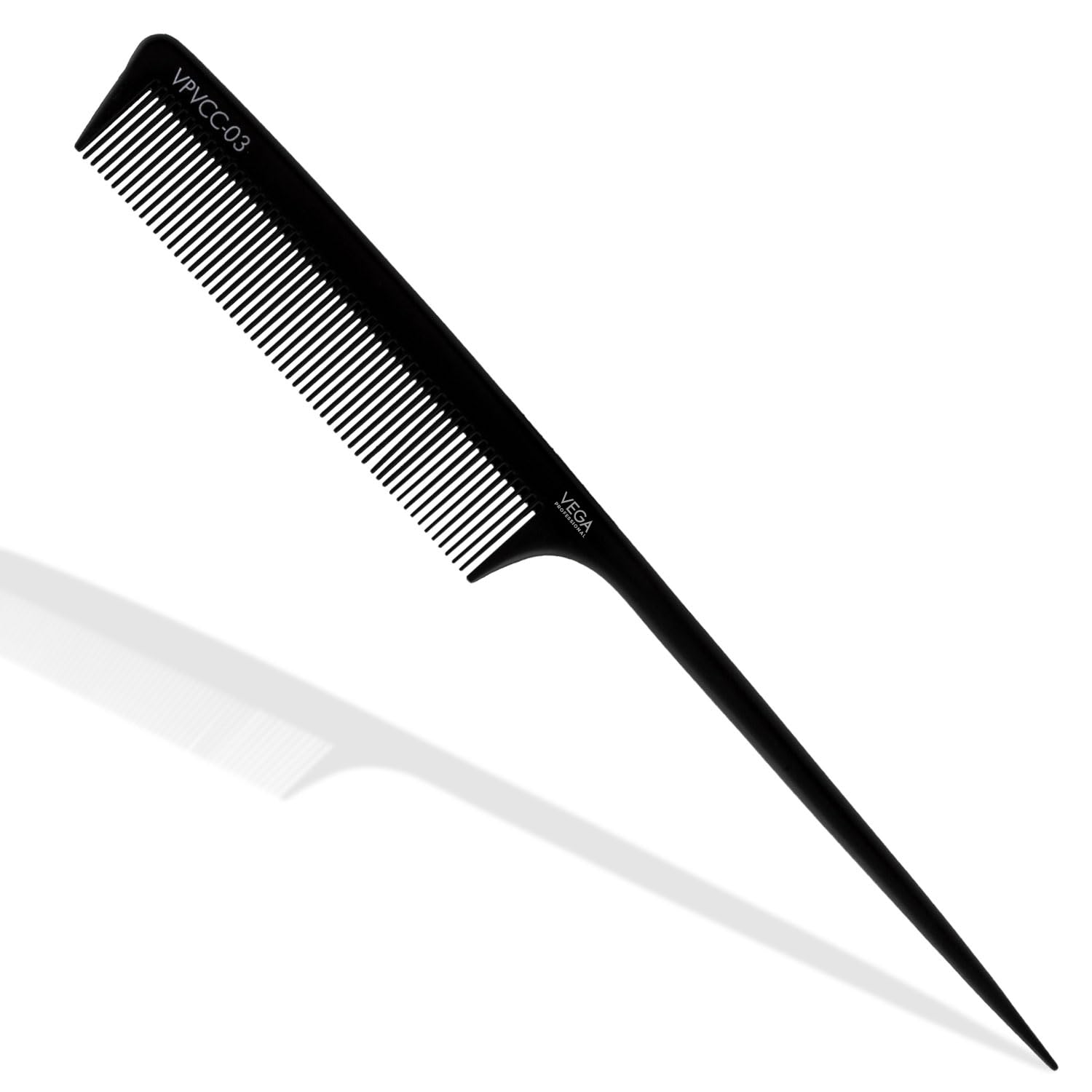 VEGA PROFESSIONAL Tail Comb (Carbon Anti-Static Black Line Hair Comb), (VPVCC-03)-picture-31