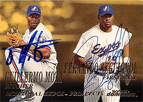 Guillermo Mota & Fernando Seguignol autographed Baseball Card (Montreal Expos) 2000 Skybox Dominion #294