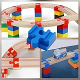 28 sztuk drewnianych adapterów do szyn kolejowych, adapterów do drewnianych kolejek, drewnianych łączników szyn, zabawek, łączników szyn z tworzywa sztucznego, do pociągów modelowych, 28 sztuk