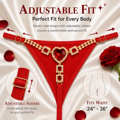 Image of Sexy Underwear for Women Elegant Rhinestone Panties Adjustable Waist Straps Crystal Thongs hilos sexys para mujer hot