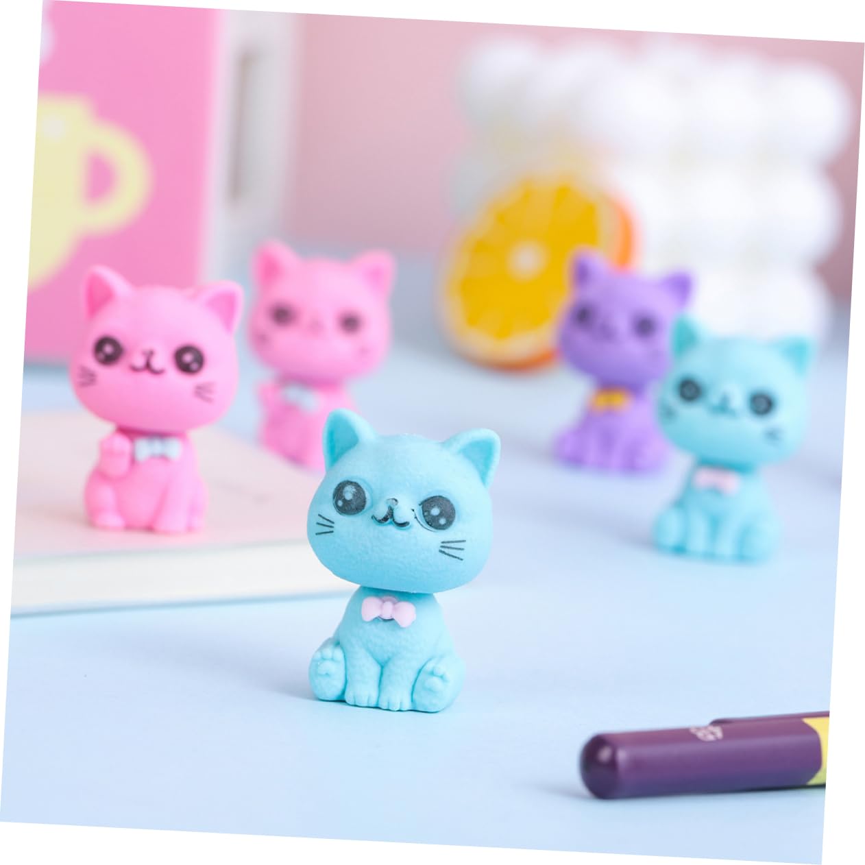 48 Cat Shaped Radiergummis Tpr für Schule, Klasse, Kinder, Dekor