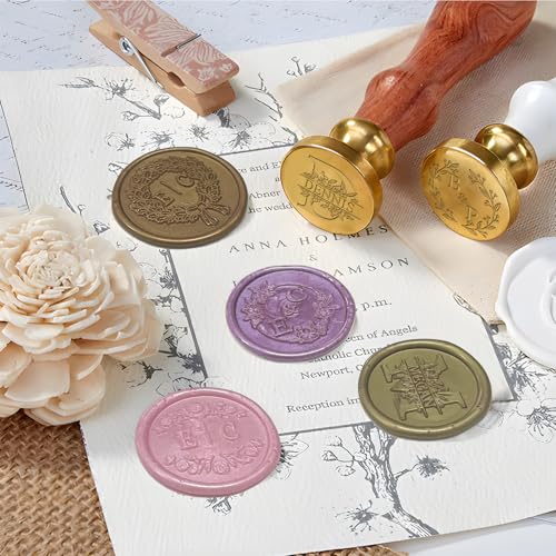 Esaray Custom Wax Seal Stamp?Personalized Wax Seal Stamp kit Custom Your Logo,Text,Name for Letter,Crafting, Envelopes, Gift Wrap Graduation Gifts and Wedding Invitation