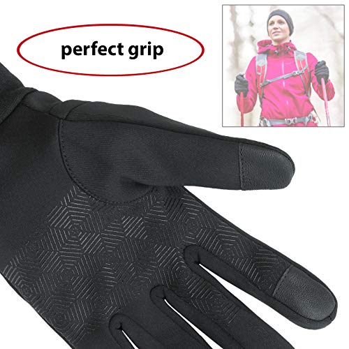 ALPIDEX rutschfeste Handschuhe Touchfunktion Warme Fahrrad Winterhandschuhe Laufhandschuhe, Größe:M