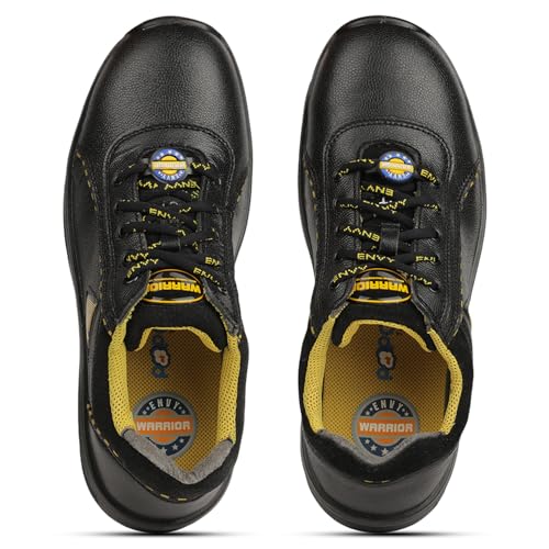 Image of Liberty Warrior Earth Popcorn Safety Shoes for Men, Genuine Leather, Double Density PU Sole, Steel Toe, Grey /Black, Sizes-6UK-10UK