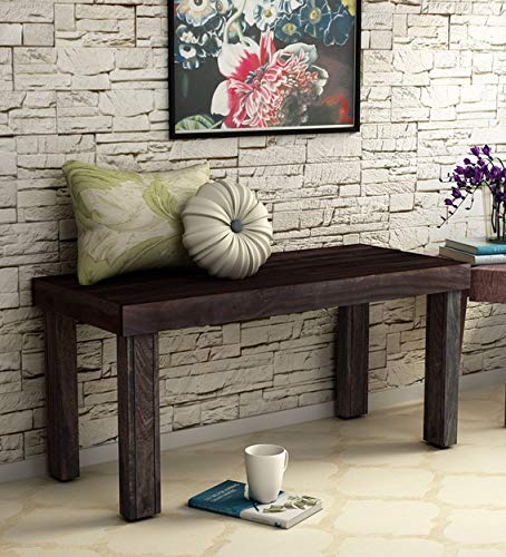 NISHA FURNITURE Sheesham Wooden Bench for Living Room, Solid Wood 2 Seater Dining Bench in Walnut Finish-picture-29