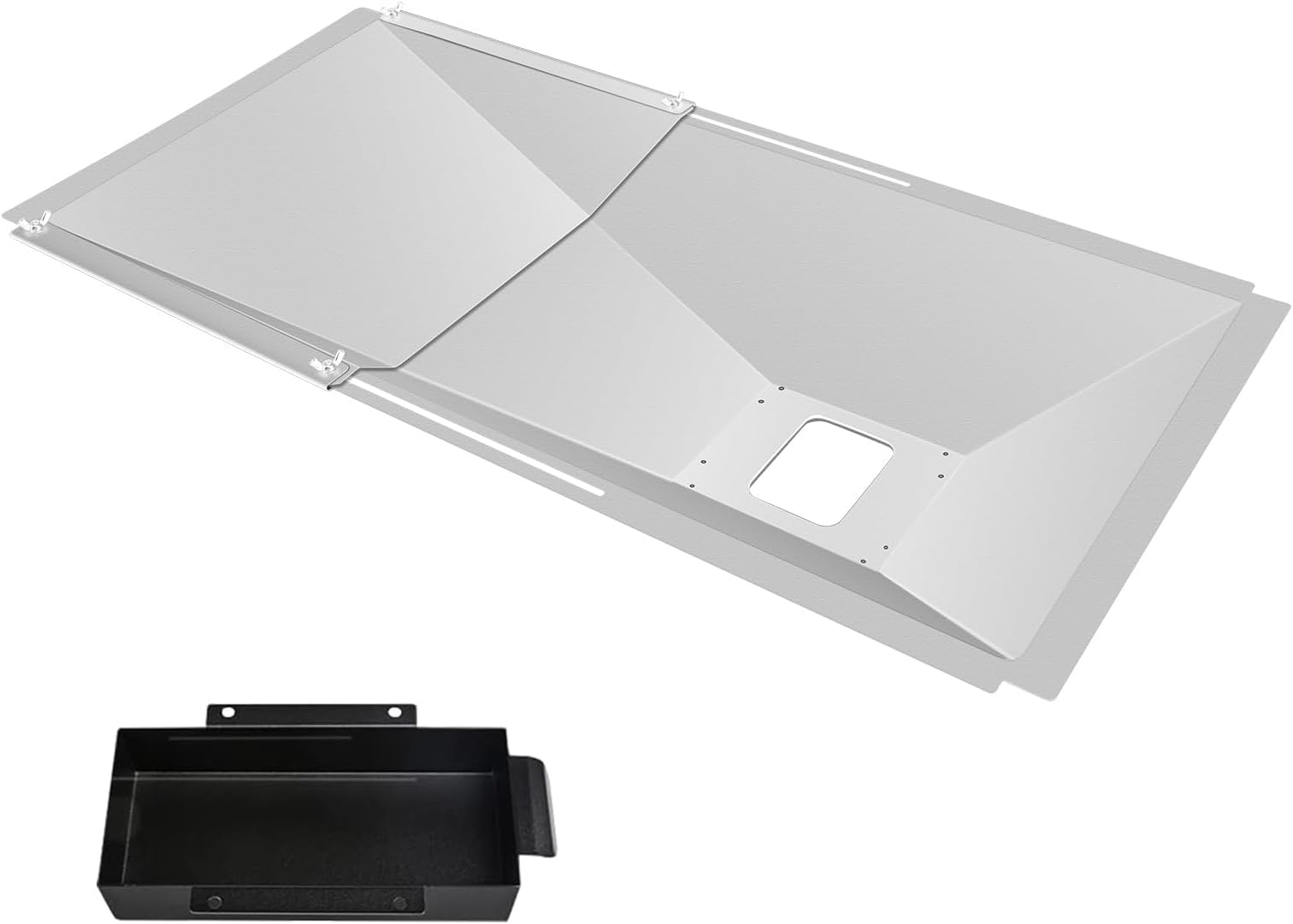 GFTIME Universal grease tray with drip tray, 60 cm to 80 cm, adjustable drip pan for 3/4/5 burner gas grill from Charbroil, Dyna Glo, Nexgrill, Kenmore, Uniflame and more, grease drip tray