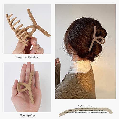 Hair Claw Clips for Women, Nonslip Matte Hair Clips, 4.3