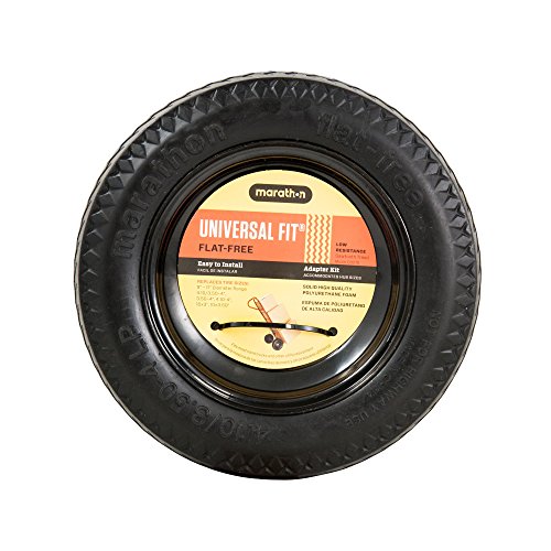 Marathon 00210 Universal Fit, Flat Free, Hand Truck All Purpose Utility Tire, 4.10/3.50-4