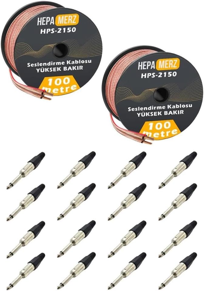 Hepa Merz Connection Paket 12, Hoparlör Kablosu Jak Konnektör Paketi