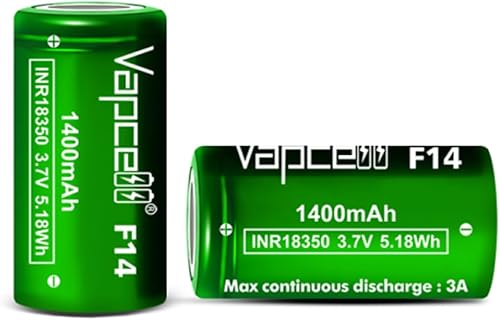 Miniatura 5 de IMR 18350 1400mAh 3A Batería recargable (2 unidades)