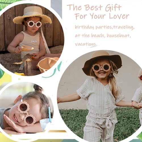 Toddler Flower Sunglasses For Girls Boys Cute Kids Sunglasses UV400 Protection Colorful Sun Glasses Age 3-84