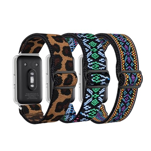 GTHY Compatible with Samsung Galaxy Fit 3 Nylon Elastic Bands,for Women Men,Stretchy Adjustable Breathable Fabric Sport Elastic Wristband for Samsung Galaxy Fit3 SM-R390