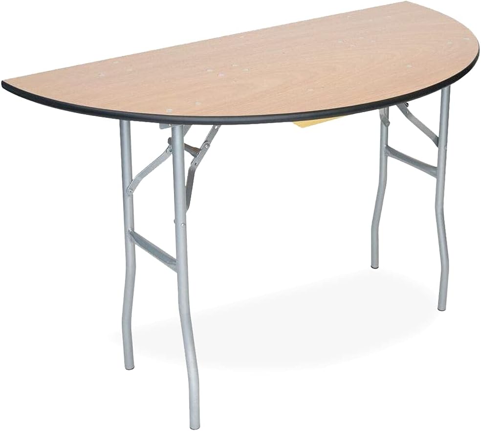 EventStable Titan Series 72'' Half Wood Folding Table – Commercial Banquet, Catering, Dining & Event Table – Foldable Semi-Circle Table for Indoor & Outdoor Use
