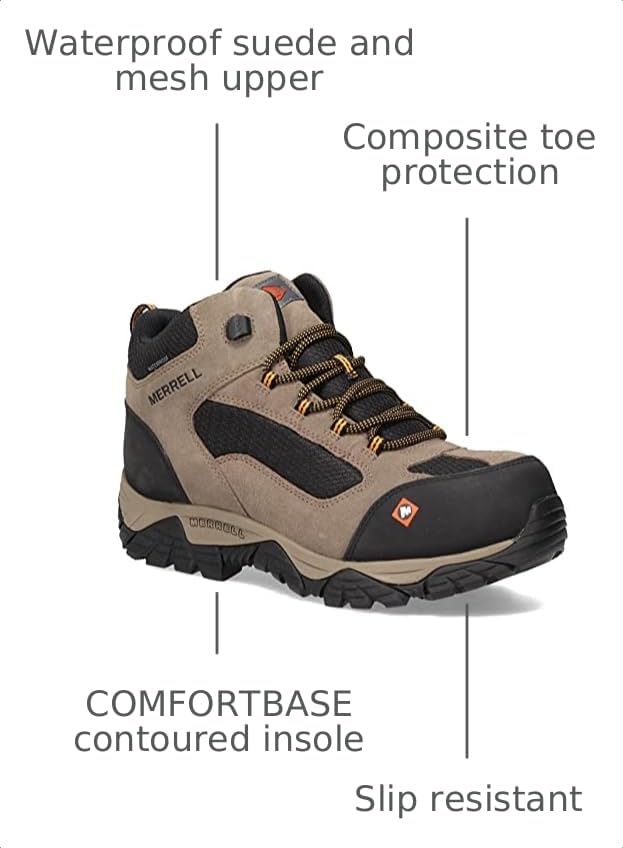 Image of Merrell mens Moab Onset Mid Waterproof Composite Toe