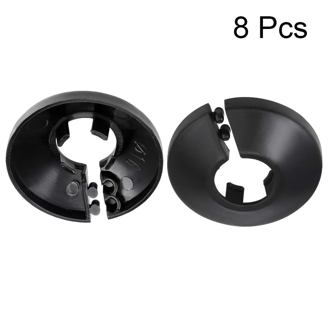 TOP-VIGOR 8pcs 17mm Pipe Cover Decoration, Click-in PP Plastic Escutcheon Pipe Collar for Water Pipe Drain Line - Image 3