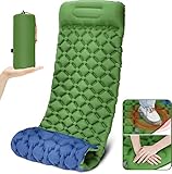 WONSEFOO Isomatte Camping Outdoor Matratze | Outdoor Aufblasbare Luftmatratze | Ultraleichte Aufblasbare Isomatte Selbstaufblasend Faltbare Schlafmatte mit Kissen für Camping Strand Outdoor Wandern