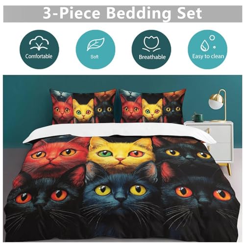 Parure de lit chat premium en microfibre douce et finitions zippées - 6