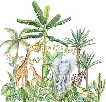 Amazon Co Jp Diy ウォールステッカー 動物 かわいい 南国 壁紙 ウォールステッカー 植物 北欧 リビングルーム 寝室 ガラス Diy 工具 ガーデン