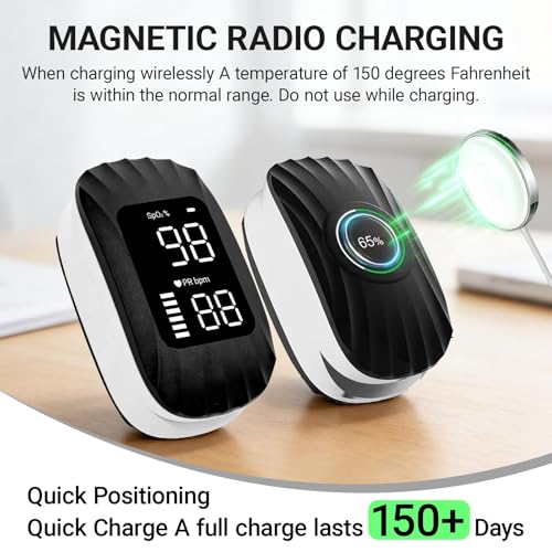 Image of First-of-its-kind Design for Ocean Shell Texture magnetic charging Pulse Oximeter Rechargeable, Fingertip Pulse Oximeter Pulse Rate Monitor for Home Sports Travel Aviation Use