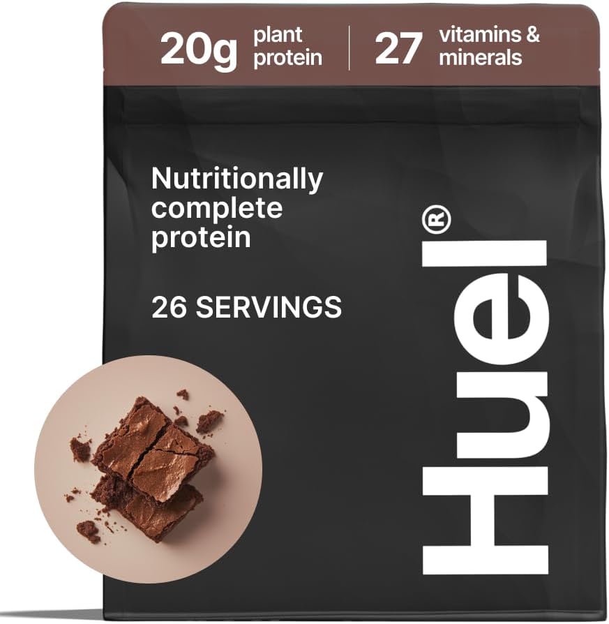Huel Vegan Protein Powder | Chocolate Fudge Brownie | Complete Nutrition | 20g Protein Powder | 100% Plant-Based | 27 Vitamins & Minerals, Gluten Free, Non-GMO, Lactose Free | 26 Servings Huel Vegan Protein Powder | Chocolate Fudge Brownie | Complete Nutrition | 20g Protein Powder | 100% Plant-Based | 27 Vitamins & Minerals, Gluten Free, Non-GMO, Lactose Free | 26 Servings