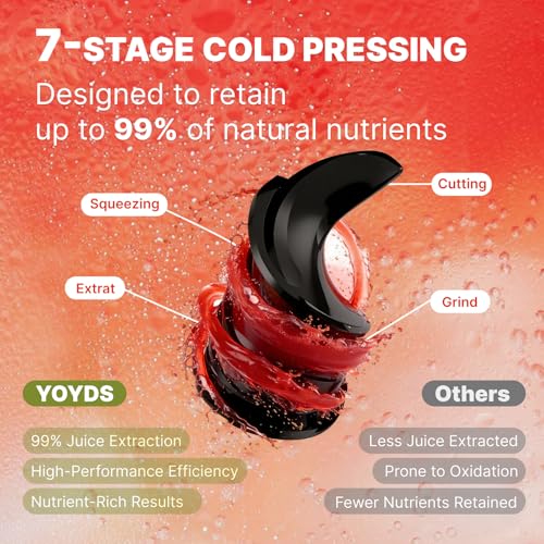 Cold Press Juicer, 5.5inch Wide Feed Chute Juicer Extractor Machine, Slow Masticating Juicer for Whole Vegetables & Fruits, Black - Image 5