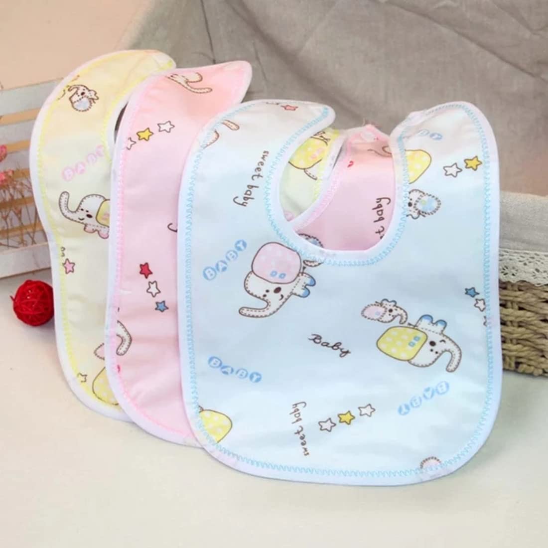 First Kick Fastdry Bibs - 6pcs Baby bibs for 6 to 12 months new born baby 0 to 6 months Water Resistant Bibs Soft cotton bib Infant Apron - Image 2 thumbnail