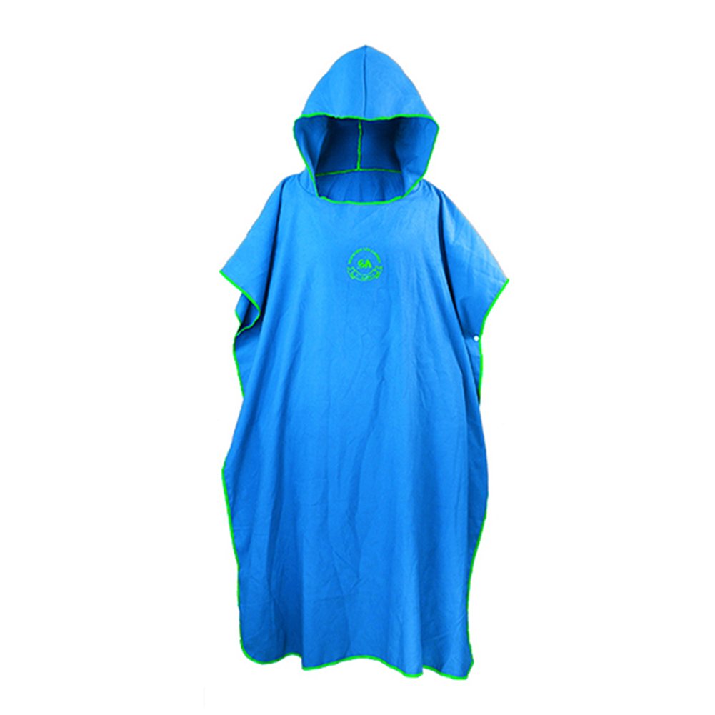 Poncho à capuche pour la plage, la natation, le surf (bleu)