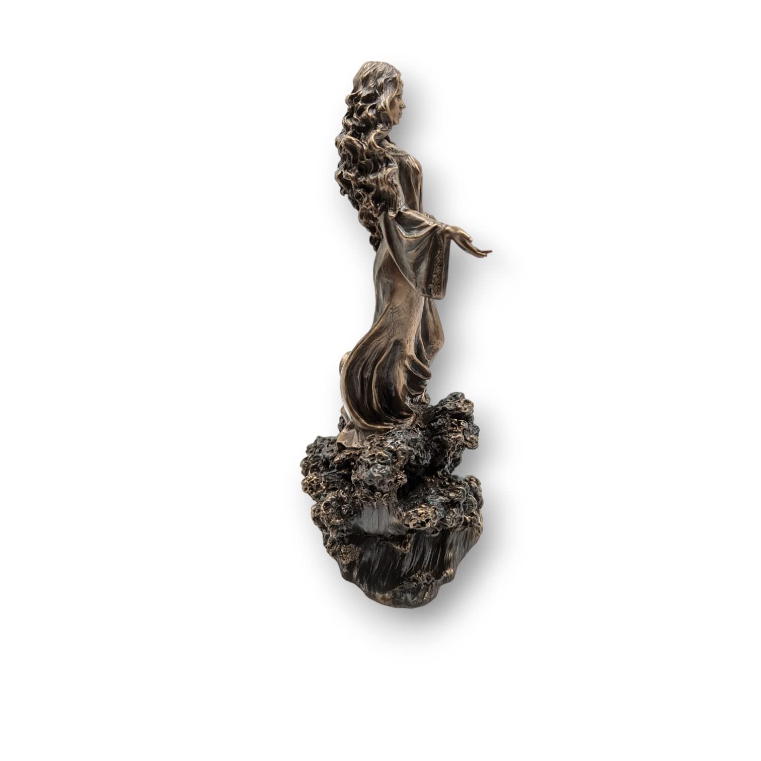 Figura Decorativa Clásica, Diosa Africana Yemaya del Mar y la Fertilidad, Resina Efecto Bronce Antiguo, Escultura de Orisha Yemanyá, Mitologia Yoruba, 27 cm