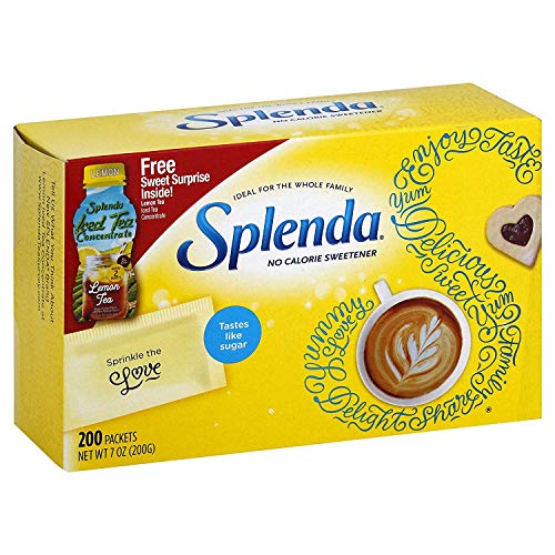 SPLENDA No Calorie Sweetener, Single-Serve Packets (200 Count) Bonus 4.4oz Lemon Iced Tea Concentrate