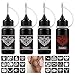 Comdoit Temporary Tattoo Kit Organic Jagua Tattoo Freehand Ink Semi Permanent Tattoo Gel 35 Pcs Adhesive Stencils DIY Temp Tattoos for Women Men Kids Body Art Painting - 4 Bottles(Black/Red)