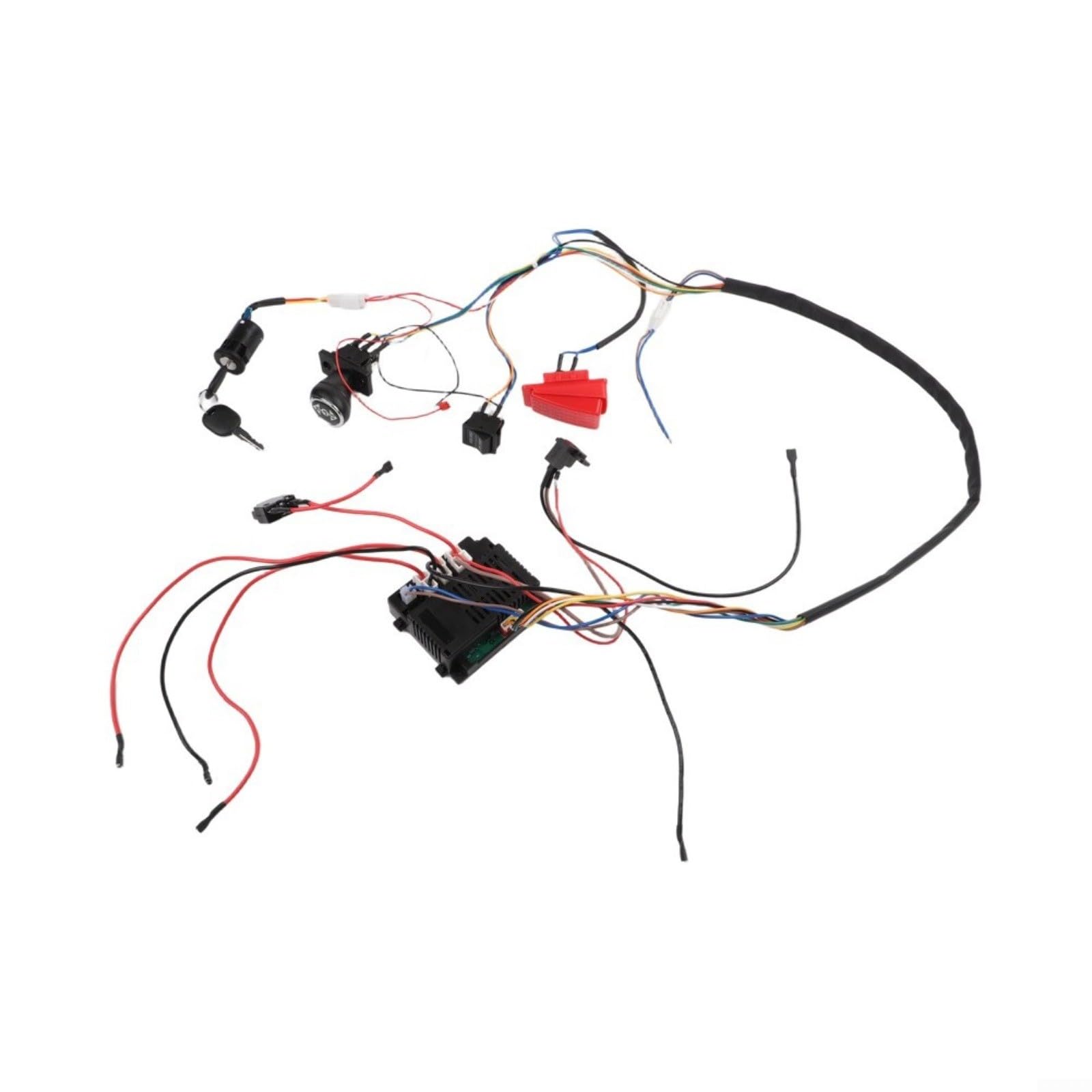 12V Kabelbaum Schalter Set Für Kinder Elektroauto, RX19 2,4G Fernbedienung Und Empfänger, DIY Umrüstkit Mit Pedal Und Überlastschutz Für Aufsitzauto Und Spielzeugauto