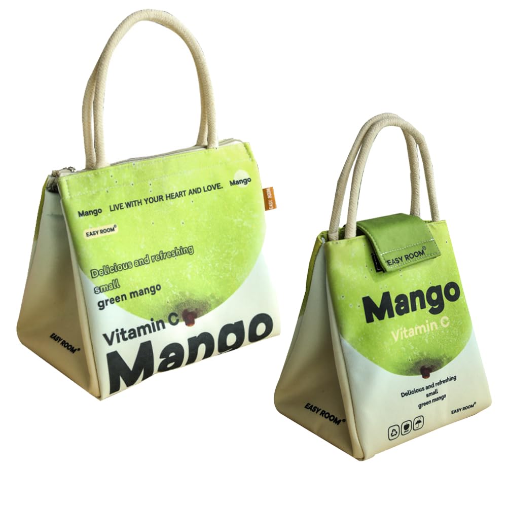 Lunch-Taschen für Damen und Herren, Erwachsene, isoliert, wiederverwendbar, mit Innentasche, Lunchtasche für die Arbeit (Mango)