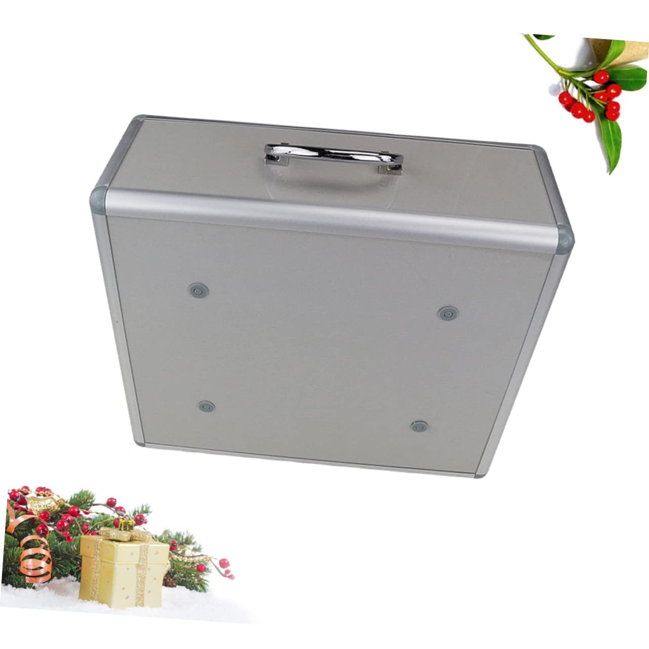 Healvian Botiquín de Emergencia Portátil Plata Triple Compartimento y Tapa | Aleación de Aluminio, Plástico y Madera, Diseño Bloqueable, Uso en Casa y Viaje, para Niños