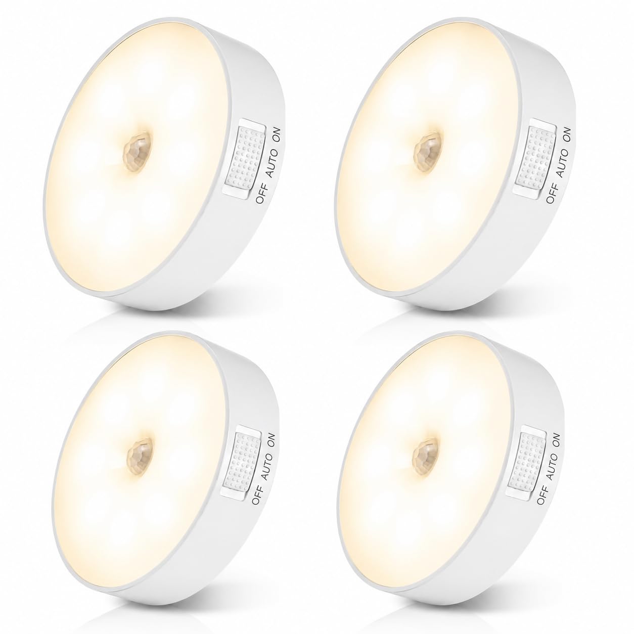 WOLFANT Motion Sensor LED Light Wireless Cabinet Light with PIR Motion Detection, Rechargeable Indoor Night Light, Magnetic Closet Light for Wardrobe, Kitchen, Bedroom & Home Wall Installation, 4 pcs-image-28