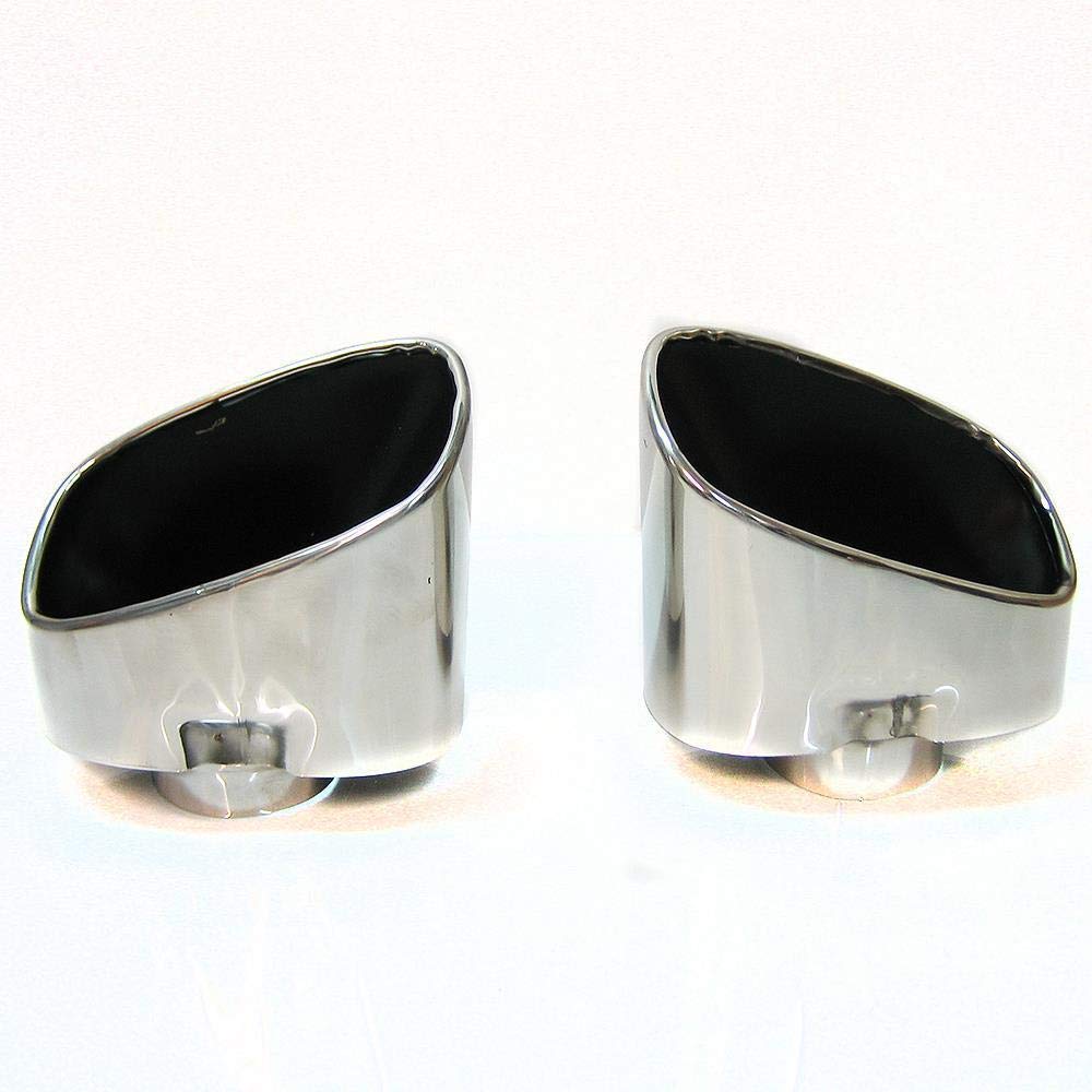Doppel Auspuffblende Endrohr Auspuff Schalldampf Sport Oval Sportauspuff Blende Edelstahl Chrom Kompatibel mit Bmw AutoHobby