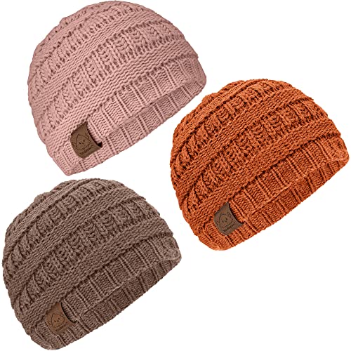 Image of KeaBabies 3-Pack Baby Beanies for Boys, Girls - Soft, Cute Baby Winter Hats 6-36 Months, Stretchy Knit, Warm Toddler Winter Hat, Newborn, Infant, Toddler Beanie for Babies Girl, Boy (Tawny, M)