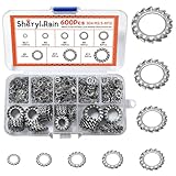 600 Stück Zahnscheibe Sicherungsscheiben, Externe Klemmscheiben Sicherungsringe Set, Edelstahl Unterlegscheiben M2.5 M3 M4 M5 M6 M8 M10 M12, Sternscheibensätze, Zahnscheiben Klemmring Sortiment
