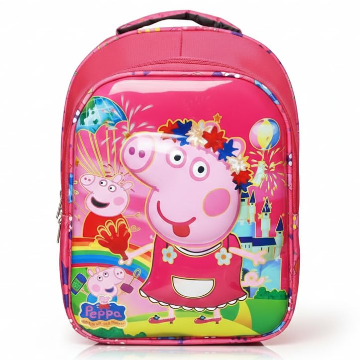 stylbase Peppa Pig School Bag For Boys And Girls Cartoon Printed Waterproof Backpack Bag Ideal For Small Kids Bag UKG Nursery 1st Class Girls School Bags 5-7 years 15 Inches-picture-38