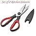 Ultra Sharp Kitchen Scissors for Food - Heavy Duty, Serrated Stainless Steel Shears (Set of 2)
