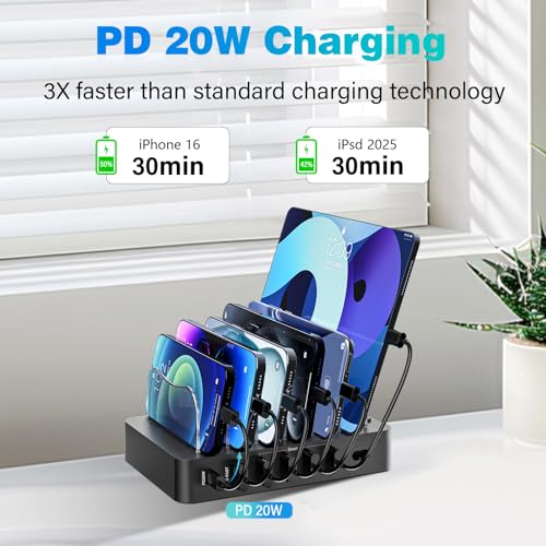 Charging Station for Multiple Devices 68W 6 Port Phone Charger Dock - image 2