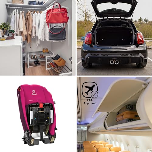 Image of Diono Radian 3R, 3-in-1 Convertible Car Seat, Rear Facing & Forward Facing, 10 Years 1 Car Seat, Slim Fit 3 Across, Pink Blossom