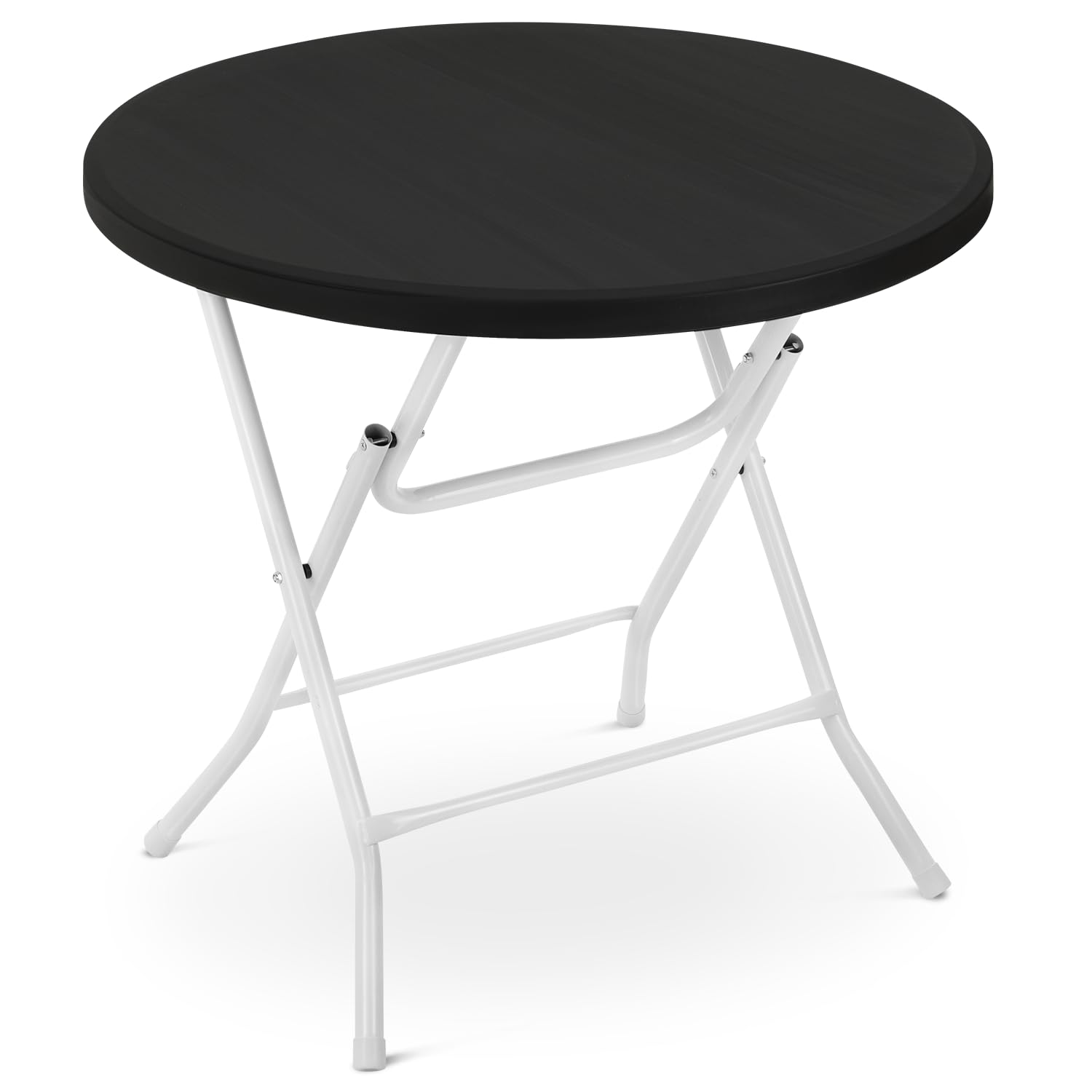Table pliante ronde de 78,7 cm noire idéale pour pique-nique et fêtes en terrasse